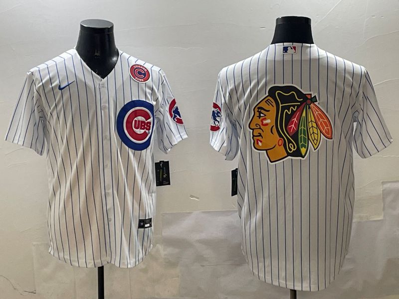 Men Chicago Cubs Blank White Stripe Game 2025 Nike MLB Jersey style 4062->chicago cubs->MLB Jersey